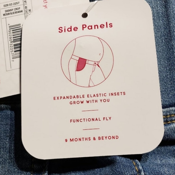 🆕️Maternity Inset Side Panel Skinny Crop Jeans- 00/24 in Medium Blue - Picture 4 of 4